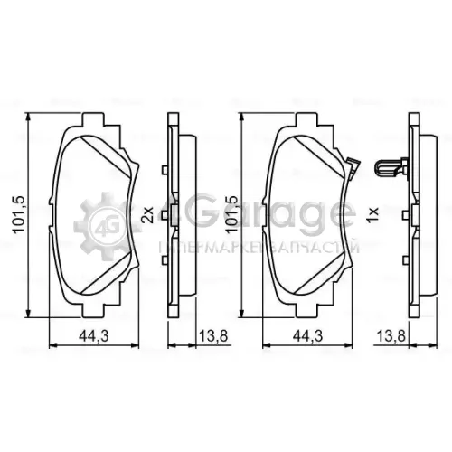 BOSCH 0986494803 Колодки торм диск к т Mazda 3 2013 