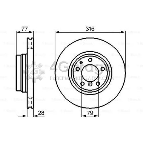 BOSCH 0986478622 Тормозной диск 0986478622