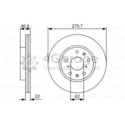 BOSCH 0986479S58 Тормозной диск передний 0986479S58