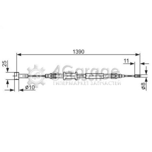 BOSCH 1987482213 Трос стоян торм Citroen Jumper Fiat Ducato Peugeot Boxer