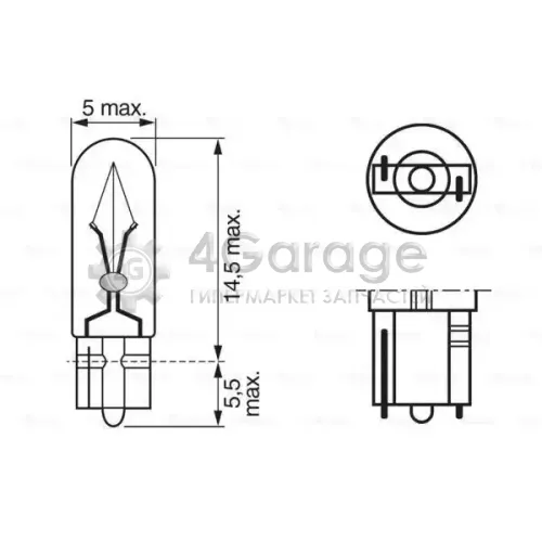 Лампа standard 12v 2w BOSCH 1987302218 в Москве