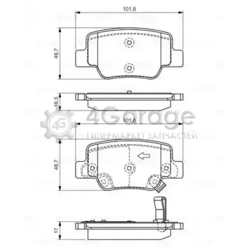 BOSCH 0986494404 Тормозные колодки задние 0986494404