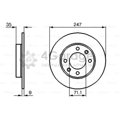 BOSCH 0986478608 Тормозной диск 0986478608