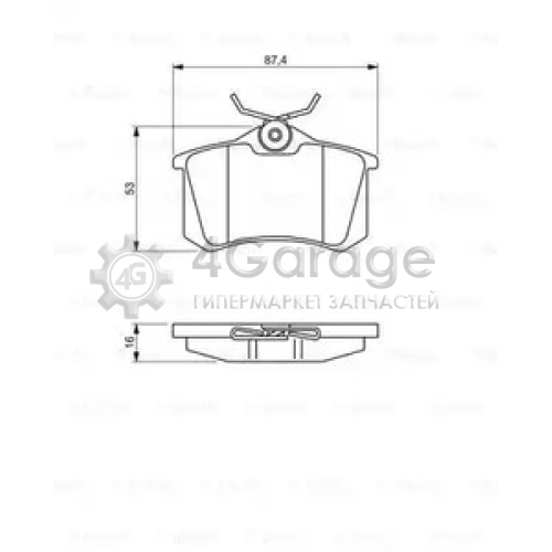 BOSCH 0986494387 Тормозные колодки задние 0986494387