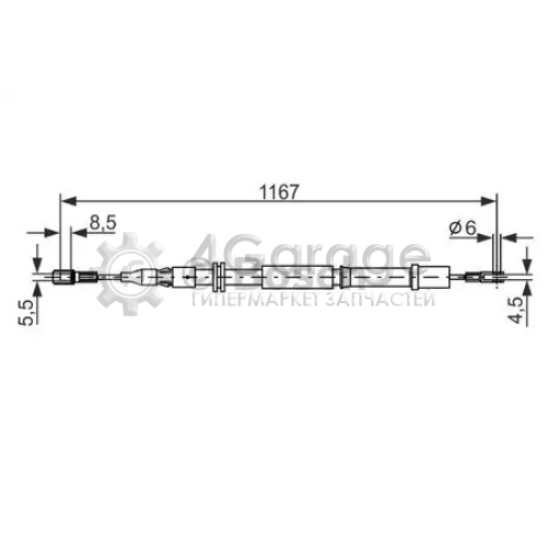 BOSCH 1987477199 Тормозной трос 1987477199