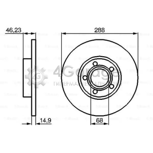 BOSCH 0986478545 Тормозной диск 0986478545