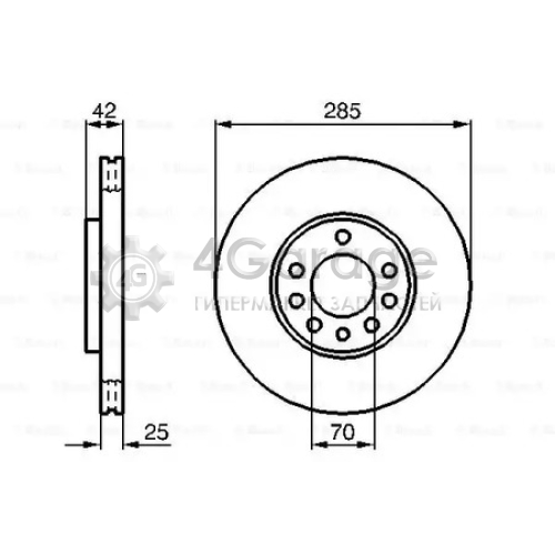 BOSCH 0986479107 Диск тормозной передний OPEL VECTRA C SAAB 9 3 (285мм) 0986479107