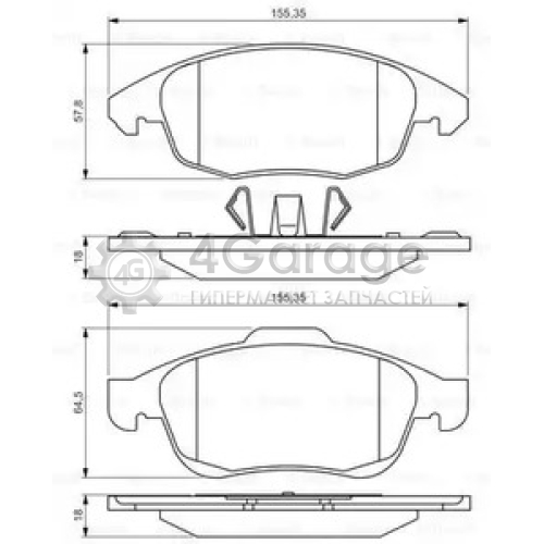 BOSCH 0986495258 Колодки тормозные