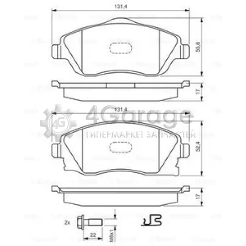 BOSCH 0986424527 Тормозные колодки 0986424527