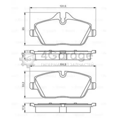 BOSCH 0986495251 Колодки тормозные