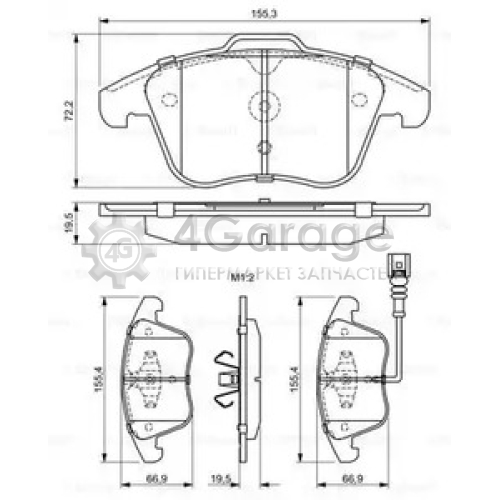 BOSCH 0986494372 Колодки торм диск к т VW Tiguan Audi Q3