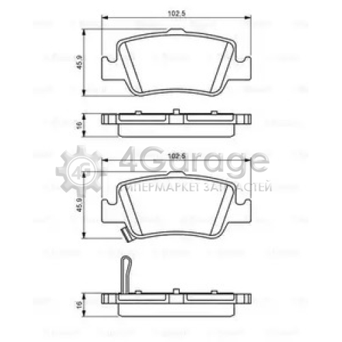 BOSCH 0986494182 Тормозные колодки задние 0986494182