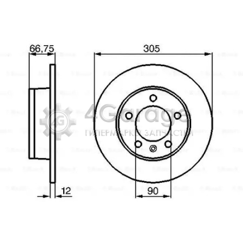 BOSCH 0986478970 Тормозной диск 0986478970