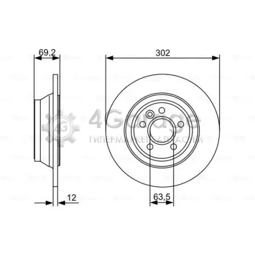 BOSCH 0986479396 Диск торм задн