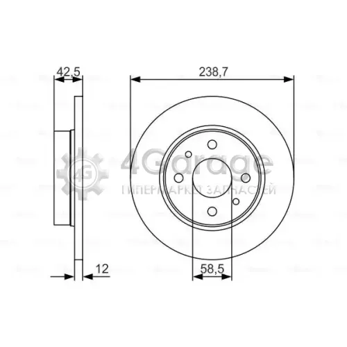 BOSCH 0986479R61 Диск тормозной передний