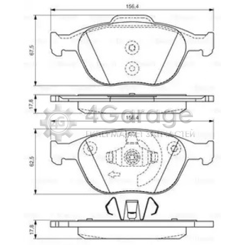 BOSCH 0986495066 Колодки торм диск к т