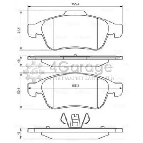 BOSCH 0986494441 Колодки торм диск к т передние