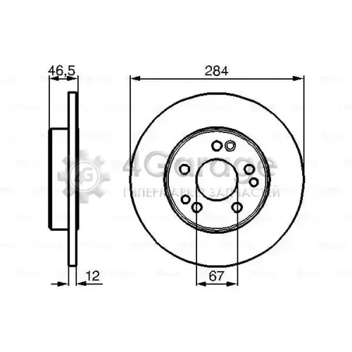 BOSCH 0986478187 Тормозной диск 0986478187