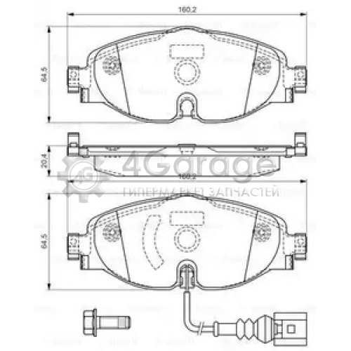 BOSCH 0986494660 Колодки торм диск к т передн