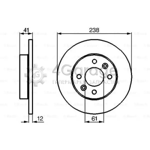 BOSCH 0986478105 Диск тормозной передний RENAULT LOGAN SANDERO 0986478105