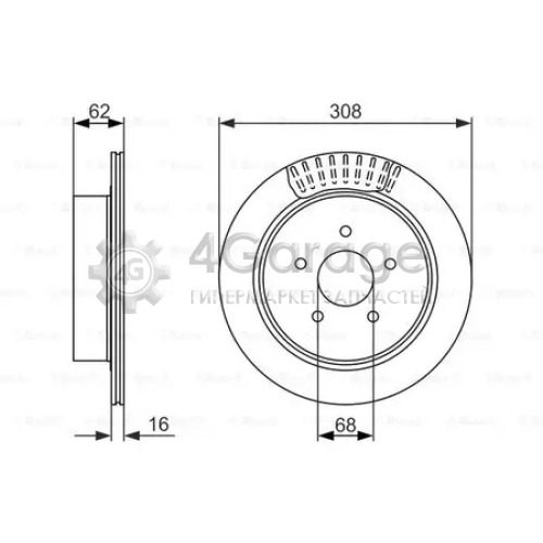 BOSCH 0986479606 Тормозной диск задний 0986479606