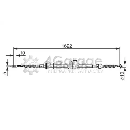 BOSCH 1987477813 Трос ручного тормоза Audi 100 A6 (C4)