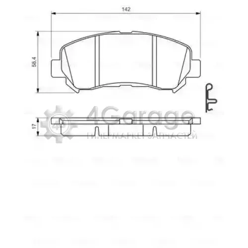 Колодки торм диск к т Nissan X Trail (T31) 2007 2013 BOSCH 0986494501 в Ростове-на-Дону