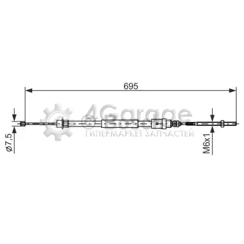 BOSCH 1987477572 Трос ручного тормоза L