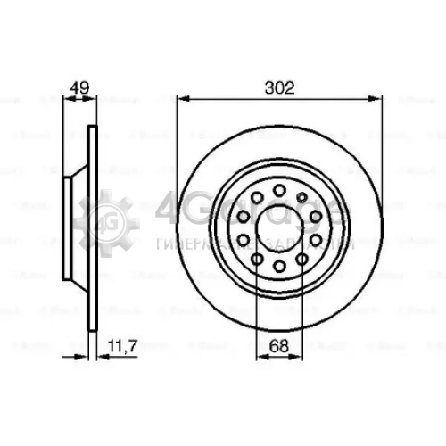 BOSCH 0986479257 Тормозной диск 0986479257