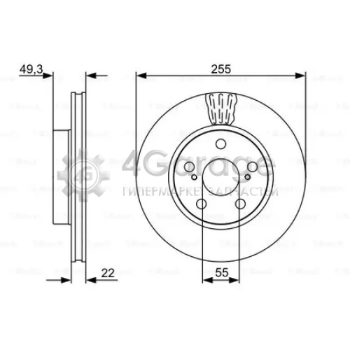 BOSCH 0986479564 Тормозной диск передний 0986479564