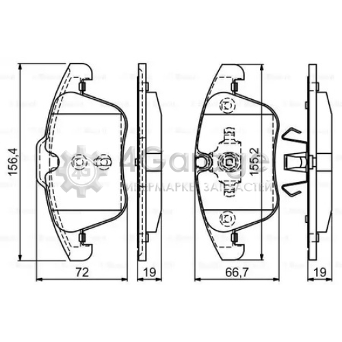 BOSCH 0986494169 Тормозные колодки передние 0986494169