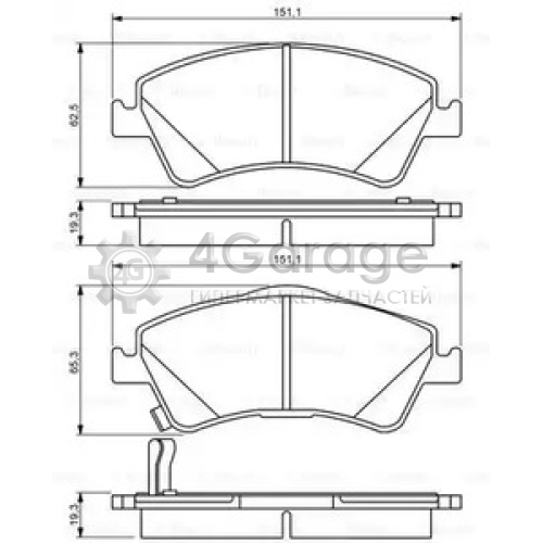 BOSCH 0986494187 Тормозные колодки передние 0986494187