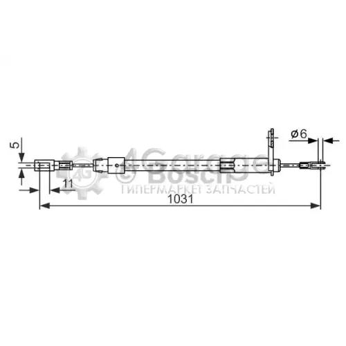 BOSCH 1987477850 Трос ручного тормоза R