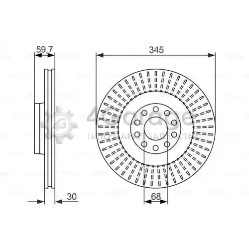 BOSCH 0986479589 Тормозной диск передний 0986479589