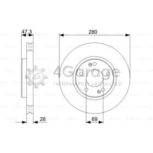 BOSCH 0986479368 Тормозной диск 0986479368