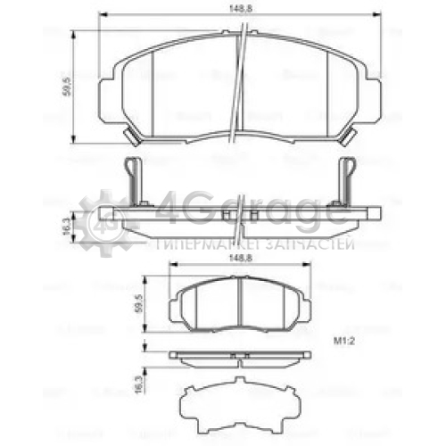 BOSCH 0986424722 Тормозные колодки 0986424722