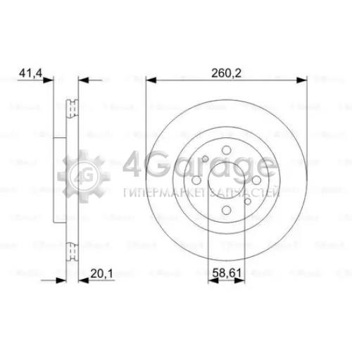 BOSCH 0986479346 Диск тормозной пер. вент. Lada 2110