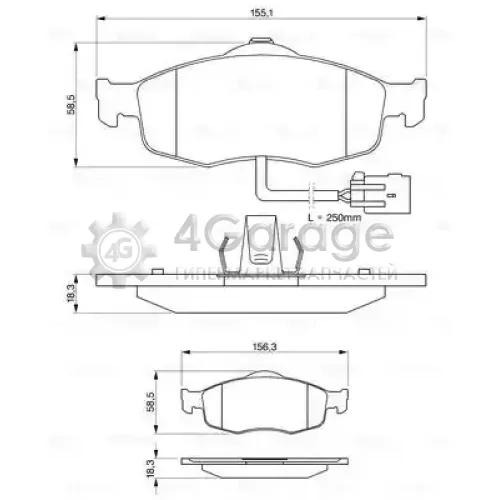 BOSCH 0986424359 Комплект тормозных колодок дисковый тормоз