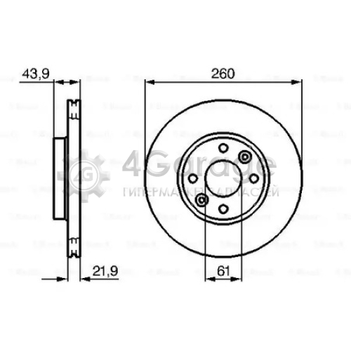 BOSCH 0986479103 Диск торм передн Renault Logan Nissan Micra Note Renault Clio III M