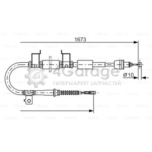 BOSCH 1987482362 Трос стоян торм прав задн Kia Ceed