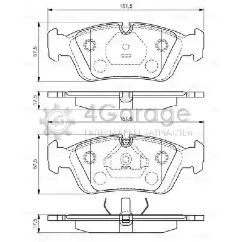 BOSCH 0986495060 ДИСКОВЫЕ КОЛОДКИ ПЕРЕДНИЕ