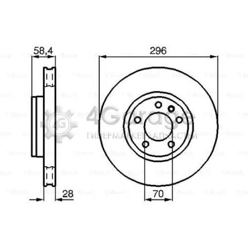 BOSCH 0986478593 Тормозной диск 0986478593