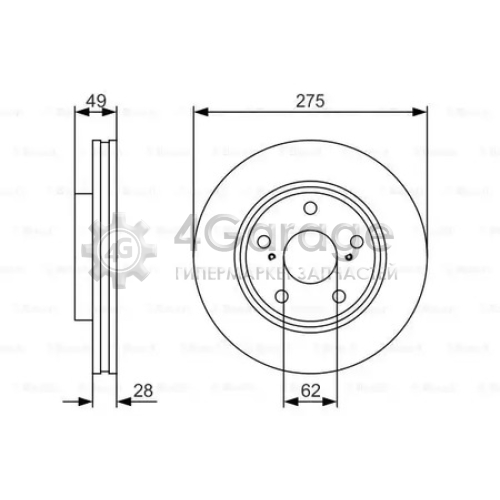 BOSCH 0986479R58 Диск торм передн Toyota Camry (_V2_) HiAce IV Previa