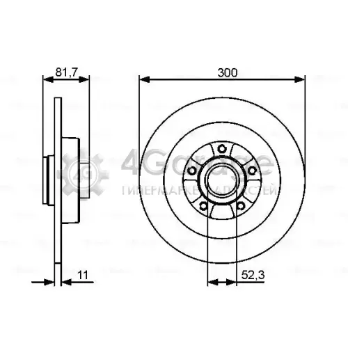 BOSCH 0986479446 Тормозной диск задний 0986479446