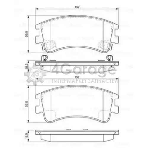 BOSCH 0986494079 Комплект тормозных колодок диско 0986494079