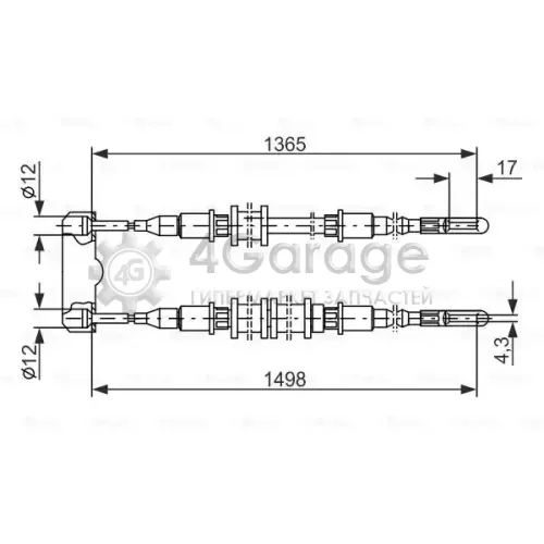 BOSCH 1987477130 Трос стоян торм