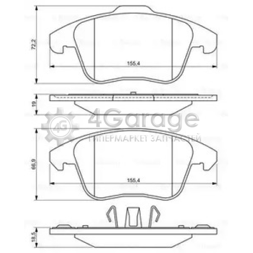 BOSCH 0986494324 Дисковые колодки 0986494324