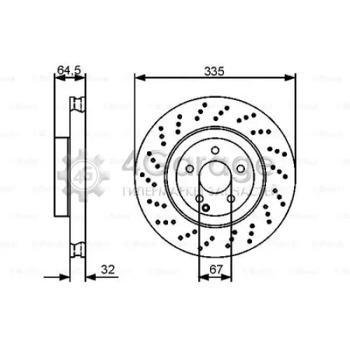 BOSCH 0986479413 Тормозной диск передний 0986479413