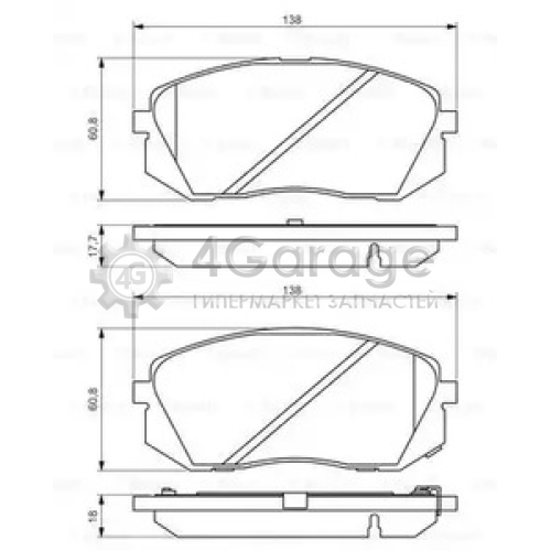 BOSCH 0986494559 Колодки торм диск к т