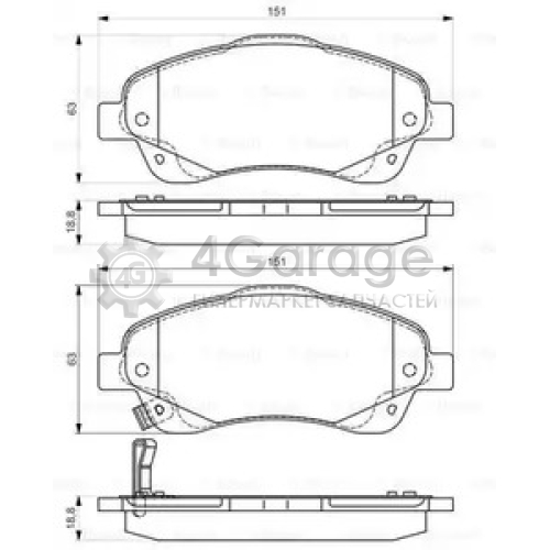 BOSCH 0986495083 Колодки торм диск к т